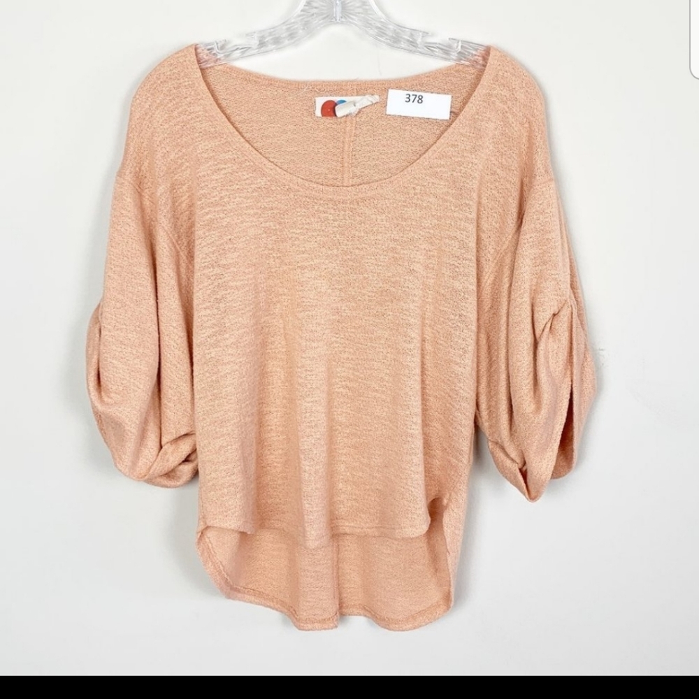 FP Beach | coral balloon sleeve oversized top XS